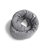 Huzi Infinity Pillow - Travel Neck Pillow - Versatile Soft 360 Support Scarf - Machine Washable - Home Travel Flight Road Trips (Grey)