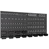 INCLY 158PCS Metal Pegboard Wall Organizer, 48x24 Inch Black Pegboard Panels Tool Organizer Kit with Accessories Hooks and Bins, Peg Board Utility Tool Storage for Garage Workbench Shed