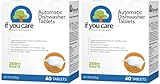If You Care Dishwasher Tablets 40 Count - Powerful, Plant Based, Concentrated, Biodegradable, Natural Dish Cleaner Detergent, Dishwashing Soap Tabs (Pack of 2)
