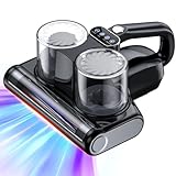 JPHYLL Mattress Vacuum Bed Vacuum Cleaner with UV 16Kpa Suction & 253.7nm UV-C Light & HEPA Filter & Heating & Ultrasonic Quintuple Tech, 30000 RPM/Min Brushroll Rotation Widened Suction Port