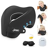 Jiaao 2-in-1 Travel Neck Pillow, Advanced Neck Support for Long Flights, Travel Essentials with 3D Eye Masks, Earplugs and Portable Drawstring Bag, U Shape Memory Foam Pillows for Traveling, Car, Home