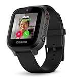 JrTrack 4 Kids Smart Watch by Cosmo | Phone Watch & GPS Tracker | Enhanced Parental Controls | Call, Text, Activity, School Lock | Spotify Music | SIM Card Included | SOS & Safety Alerts | (Black)