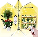 KEELIXIN 5-Head Adjustable LED Plant Lights, Full Spectrum Lamp with Timer for Indoor Plants, Warm White Grow Light for Various Plants