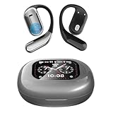 KESIEME Intelligent Touch Screen Open Ear Earbuds Bluetooth 5.4 Headphones Over The Ear Earbuds 50H Playtime LED Display Charging Case Sport Over Earphones for Running Fitness