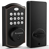 Keyless Entry Door Lock - Electronic Deadbolt Lock with Keypads, Auto Lock, 50 User Codes, Security Waterproof Smart Lock Easy to Install, Ideal for Front Door, Home Use, Apartment - ELAMOR M19 ORB
