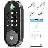 Keyless-Entry Fingerprint Deadbolt Smart Lock: Sifely Smart Lock, Automatic Electronic Keyless Entry Door Lock, Digital Smart Door Lock with Code, Biometric Fingerprint Door Lock with Keypad (Black)