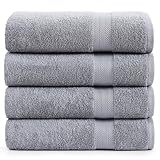 LANE LINEN Grey Bath Sheets Towels for Adults, 100% Cotton Extra Large Turkish Bath Towels, 4PC Hotel like Luxury Oversized Bath Towels for Adult, Ultra Soft & Highly Absorbent Bath Sheets set 35