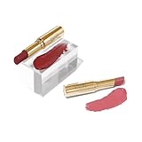 LAURA GELLER Jelly Balm Moisturizing Tinted Lipstick Duo | Hydrating Hydrating Vitamin E - Semi-Shine Finish |Tinted Lip Balm Set Brick House & In the Buff