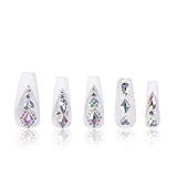 LOVFUL Press on Nails Aurora Light | Handmade with Full Covered Crystals | Reusable Fake Nails | Coffin Regular 1.22in | H36-S