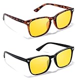 LVIOE Anti Glare Polarized Yellow Night Vision Driving Glasses Women Square Trendy Fashion Retro Modern Oversized N8082