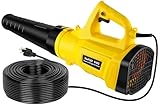 Leaf Blower, 3000W High Power Turbine Handheld Electric Leaf Blower, with 82 feet Extra Long Power Cord, 6-Gear Wind Speed Regulation, for Lawn Care, Yard, Garage, Patio, Blowing Leaves and Snow