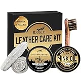 Leather Boot Care Kit – Mink Oil, Saddle Soap for Leather, Applicators & Cloth – Leather Care Kit, Boot Leather Care Kit, Leather Shoe Care Kit for Cowboy Boots, Work Boots, Shoes, and Tack