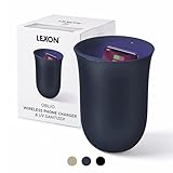 Lexon OBLIO QI Wireless Charger and Phone Sanitizer, UV Disinfection Light and Fast Charging Station 10W, Dark Blue