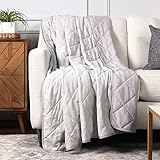 Life Comfort Cooling Throw 60 in * 70 in, Reversible, Printed, Decorative, Soft, Cooling Blanket for Hot Sleepers and All Seasons (60 by 70, Grey), 1727177