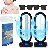 Lumivyx Haloclean UV - 2024 New Upgrades Home Disinfection Device, Uvo254 Powered Home Disinfection Tower, With 3 Speed Timing And Remote Control, For Basement Bedroom Kitchen, With Ozone (2 Pcs)
