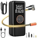 MAKELIFT Tire Inflator Portable Air Compressor, 150PSI Air Pump for Car Tires, Cordless Bike Pump with Tire Pressure Gauge & LED Light, 12V DC Tire Pump for Cars, Motorcycles, Bikes, Balls