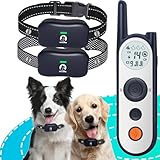 MIMOFPET Wireless Dog Fence for 2 Dogs - 25FT to 3500FT Electric Fence for Dogs,185 Days Standby Time Dog Training Collar with 3 Training Modes,Flash Light and Waterproof (Blue)