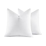 MIULEE 26x26 Euro Pillow Inserts, Pack of 2 Feather Throw Pillow Inserts, Decorative Fluffy Throw Pillows Cotton Fabric for Living Room Sofa Bed