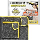 MJJC Pro Dryer Plush Silk Microfiber Drying Towel (2 size set (20” x 20”) + (30” x 36”)) Cars,Trucks, SUVs, RVs, Home