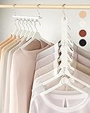 MORALVE Space Saving Hangers for Closet Organizer - 4 Pack European Beechwood Shirt Organizer for Closet - Space Saver Hangers for Clothes - Closet Clothes Organizer Space Saving Collapsible Hangers