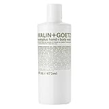 Malin + Goetz Eucalyptus Hand + Body Wash natural cleansing, purifying, hydrating hand & body wash. all skin types, dry, irritated, sensitive. No stripping/irritation. Cruelty-free & vegan 16 Fl oz