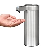 Mamiddle Automatic Soap Dispenser Stainless Steel with Sensor Infrared Soap Dispenser Electric IPX5 Waterproof USB-C Charging Motion Sensor for Kitchen & Bathroom (Brushed Silver)