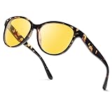 Myiaur Night Vision Driving Glasses for Women, Polarized Anti Glare Yellow Lens Glasses for Nighttime, UV400 Protection