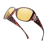 Myiaur Night Vision Driving Glasses for Women, Polarized Yellow Lens Nighttime Glasses for Glare Reduction
