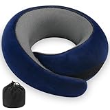 Neck Pillow, Travel Pillow uses Memory Foam to Support Neck Comfort, Ideal Companion for Airplane and car Travel, Compact, Convenient, and Versatile Airplane Sleep Pillow(Dark Blue)