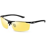 Night Driving Glasses, Anti Glare Polarized Safety Yellow Glasses for Men Women