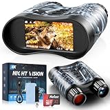 Night Vision Goggles, 4K Night Vision Binoculars 3.2" HD Display and 32GB TF Card, can Store Photo and Video, 7 Gear Night Vision, 8X Digital Zoom for Outdoor Enthusiasts and Wildlife Watching