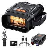 Night Vision Goggles, SKYBASIC Night Vision Binoculars for Adults, 10X Digital Zoom, 2.8'' HD Screen Binoculars Camera can Take Photo and Video with 32GB TF Card, Support Connecting to Computer