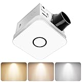 OFANKU 2-in-1 Bathroom Exhaust Fan with Light, 32W Quiet Vent Fan - 130 CFM & 1.5 Sones, 1200lm LED Light - 3000K/4000K/5000K Adjustable, Easy to Install, Bathroom Fan for Home, Bath, Hotel, Etc.
