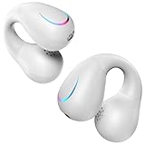 Open Ear Headphones Clip On Earbuds Bluetooth 5.3 Wireless Earphones with LED Power Display Charging Case IPX7 Waterproof Sports Bone Conduction Earbuds for Workout Driving Walking with iPhone Android
