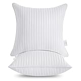 Oubonun 24 x 24 Throw Pillow Inserts, Firm and Fluffy Decorative Square Pillows for Couch Bed Sofa with Soft Cotton Cover White Cushion with Down Alternative Pack of 2