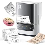 POLONO PM220S Label Maker Machine with Tape, 2 Inch Bluethooth Portable Thermal Label Printer for Small Business, Office, Home, Address, Logo Label, Sticker Printer for Phone/Tablet/PC, White
