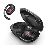 PSIER Open Ear Headphones Wireless Earbuds with LED Digital Display 40 Hrs Playtime Earbuds Bluetooth 5.3, Premium Sound True 16mm Speakers Air Conduction Earbuds for Running, Sports, Gym (Black)