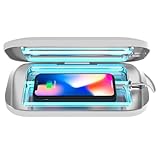 PhoneSoap Pro UV Smart Phone Sanitizer & Universal Cell Phone Charger Box | Patented & Clinically Proven 360-Degree UV-C Disinfection | Disinfects and Charges All Phones (White)
