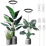 Plant Grow Light,yadoker LED Growing Light Full Spectrum for Indoor Plants,Height Adjustable, Automatic Timer, 5V Low Safe Voltage,Idea for Large Plant Light, 2 Pack