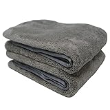 Platinum Microfiber Towels for Cars - Set of 2 Drying Towels with Maximum Absorbency, Scratch Free Wash Towels for Detailing, Microfiber Cleaning Cloth Towel Kit