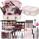 Pomcral All In On Makeup Kit Makeup Set For Teens, Women, Girl and Beginners Includes Eyeshadow Concealer Palette Lip Gloss Set Lipstick Eye Pencil Makeup Brushes