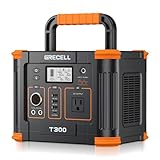 Portable Power Station 300W (Peak 600W), GRECELL 288Wh Solar Generator with 60W USB-C PD Output, 110V Pure Sine Wave AC Outlet Backup Lithium Battery for Outdoors Camping Travel Hunting Home Blackout