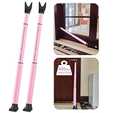 Rerishom Door Security Bar, Door Stoppers Security bar,Heavy Duty Door Lock Security Door Jammer Door Stopper for Apartment, Hotel Room,Screen Door Hardware, Gate Lock Bar(2 Pack,Pink)