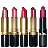 Revlon Super Lustrous Lipstick Set, 5-Piece Lip Color Gift Set for Women, Makeup Stocking Stuffers, Cream Pearl & Matte, Pack of 5