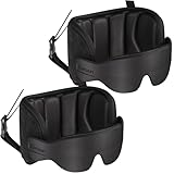 SARISUN Travel Pillows for Airplanes, Airplane Pillows for Long Flight with Sleep Eye Mask, 2 Pack Travel Pillows for Car Road Trip, FSA HSA Eligible Approved, Stop Bobblehead Travel Essentials, Black