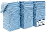 S&T INC. 150 Pack Microfiber Cleaning Cloth, Bulk Microfiber Towel for Home, Reusable Microfiber Towels for Cars, Light Blue, 11.5 in. x 11.5 in., 150 Count