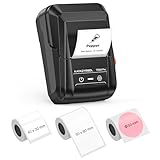 SUPVAN T50M Pro Bluetooth Label Maker Machine with 3 Tapes, Wide Waterproof Label, Versatile App with 40 Fonts and 450+ Icons, Inkless Labeler for Home, Kitchen, School, Office Organization, Black