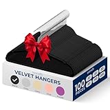 SereneLife Velvet Hangers 100 Pcs, Non-Slip Heavy Duty Hanger Set, Durable with 360° Swivel Hook, Smooth Velvet Finish to Protect Fabric, Lightweight, Ultra-Thin Design for Coats and Other Clothes