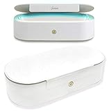 Sonix Beyond UV+O3 Sanitizer Box and Universal Charger UV and Ozone Disinfector for Phone, Mask, Makeup Brush, Nail Tool (White Croc)