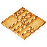 SpaceAid 14-Piece Bamboo Drawer Organizer Storage Boxes Set, Wood Tray Junk Drawer Organizers Multi-Use Divider Bins for Kitchen, Bathroom, Office Desk and Makeup Organization (14 Pack, Natural)